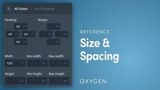 Oxygen - Advanced: Size & Spacing (Widths, Height, Browser Height Sections with vh)