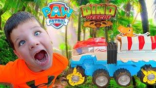 Caleb & Mom PLAY with the PAW Patrol Dino Rescue Dino Patroller TOY with CHASE! Pretend play fun!