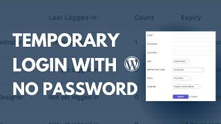 How To Set Admin Temporary Login Without Password Wordpress Website