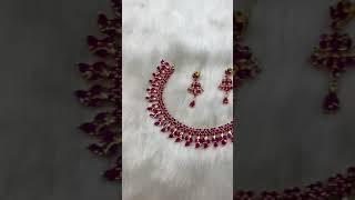 One Gram Gold Plated Jewelry Ruby Necklaces