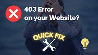 How to Fix 403 Forbidden you don't have permission to access this resource