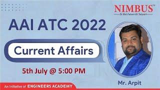 AAI ATC Preparation 2022  | Junior Executive | Current Affairs | Free Online Classes | Live Session