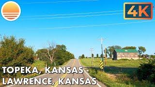  [4K60] Topeka, Kansas to Lawrence, Kansas!  Drive with me!