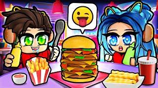 Working at the "HAPPY" Burger Restaurant in Roblox!