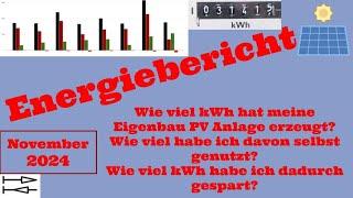 Energy report November 2024 - what has the self-built PV system achieved? (No.: 65)