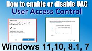 Disable User Account Control Windows 11, 10, 8.1, 7 \ Disable UAC Windows 10 Prompt\Simply & Easily