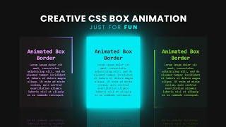 CSS Animated Box Border Effects Using Html & CSS | CSS Neon Light Glowing Box Hover Effcets