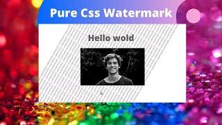 Watermark in pure HTML CSS