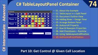 C# TableLayoutPanel - Part 10 - Get Control at a Cell Location | C# Advanced #74