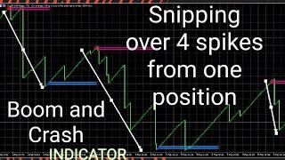 CRAZY BOOM AND CRASH SPIKE CATCHER INDICATOR | SNIPPING OVER 4 SPIKES FROM ON EVERY SIGNAL | FREE!!!