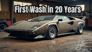 20 Years Abandoned Lamborghini Countach | First Wash of the Ultimate Supercar Disaster!