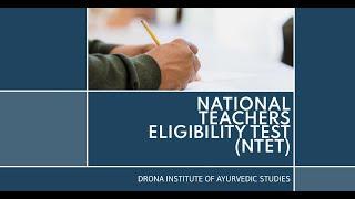 National Teachers' Eligibility Test (NTET) | NCISM | Dr Mallika Kaswan