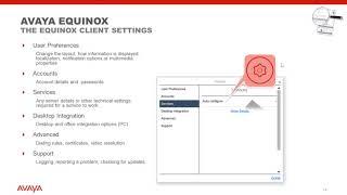 Avaya Equinox W3   The Windows client settings