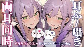 ENG SUB) ASMR Ear blowing in Both ears for restful sleep  Warm breath  Japanese whispers [KU100]