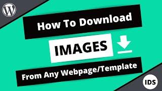 Learn How To Download Images From Any Webpage/Template For Your WordPress Website | Quick Tutorial