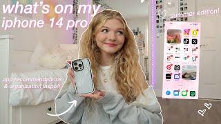 WHAT'S ON MY IPHONE 14 PRO: back to school/summer edition!! app recs + widget & organization inspo!