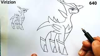 How to draw Virizion From Pokémon | Pokemon Drawing 640