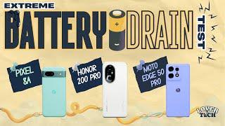 HONOR 200 Pro vs Pixel 8a vs Moto Edge 50 Pro EXTREME Battery Drain Test