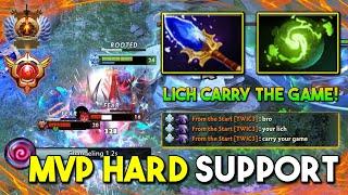 MVP HARD SUPPORT Lich Aghs Scepter + Refresher Orb Build 100% Carry The Game 7.35d DotA 2