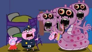 Mummy Pig is a Three Headed Zombie, Horror in Peppa Pig's bedroom | Peppa Pig Funny Animation