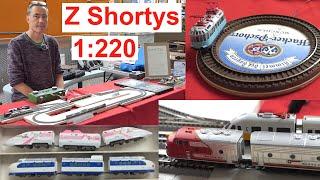 Spur Z Shorty-Zug fährt auf Bierdeckel - ET91 F7 ICE3 - Rokuhan-1:220-Modellbahn - MVG-Museum 3/2024