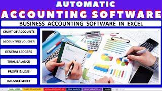AUTOMATIC BUSINESS ACCOUNTING SOFTWARE IN EXCEL  JOURNAL LEDGER | TRIAL BALANCE PROFIT/LOSS B_SHEET