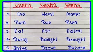 Verb1 Verb2 Verb3 | Verb forms | 30 Verbs with 2nd and 3rd forms | Verb forms in English