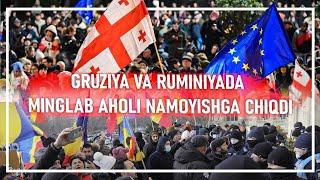 Ukrainaga bosqin: 1010-kun | Gruziya va Ruminiyada minglab aholi namoyishga chiqdi