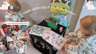 Easter Night Routine With Lily & Liam + Mini Target Shopping Spree | Sophia's Reborns