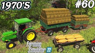 1970'S. COLLECTING HAY BALES. Bagging and selling potatoes. Farming imulator 22. FS 22. Ep 60