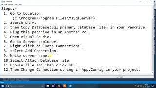 Run My Project(Window Form Application) C#.net in Different Computer with Database