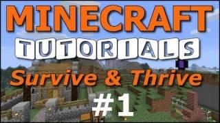 Minecraft Tutorials - E01 How to Survive your First Night (UPDATED!)