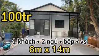 Mẫu nhà cấp 4 đẹp giá rẻ chỉ 100 triệu có 2 phòng ngủ