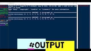 Write a program which will sort a dictionary in descending order value and print..class 11 || python
