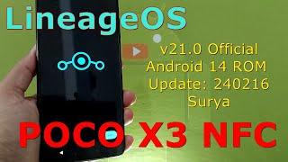 LineageOS v21.0 Official for Poco X3 Android 14 ROM Update: 240216