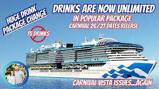 Drink Package Change | 15 Drinks Is Now Unlimited Drinks | 2026-27 Carnival Itineraries Out Soon