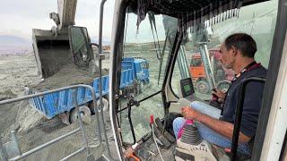 Liebherr 984 Excavator Loading Mercedes & MAN Trucks - Operator View - Labrianidis Mining Works - 4k