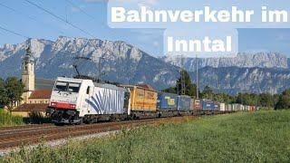 Zugverkehr auf der Inntalbahn mit: Klima/ÖFB-Railjet, 20 Jahre Lokomotion-Lok, Offroad-Vectron,...