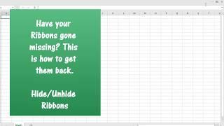 Have your Excel Ribbons gone missing?