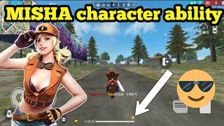 free fire misha character ability | misha character in free fire | how to use misha character |