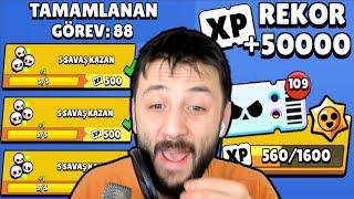 Tek Seferde TAM 88 GÖREV BİTİRDİM!  Brawl Stars