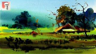 Watercolor Landscape Tutorial For Beginners | Watercolor Technique Demo Shahanoor Mamun | Wet On Wet