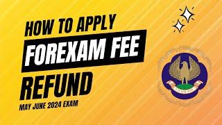 how to apply for icai exam form fee refund for may june 2024 exam