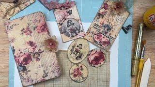 ~Making Ephemera using Vintage Tulle ~ Antique /Vintage Effect Junk Journaling Ideas~