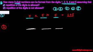 Total 3 Digit Numbers If Repetition allowed & Not allowed - Permutations & Combinations Problems