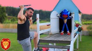 TODOS LOS YOUTUBERS VS SONIC.EXE en LA VIDA REAL | BATALLA FINAL SONIC.EXE ME ATACA LEON PICARON