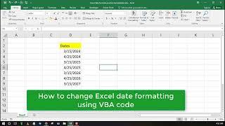 How to change the default Excel date formatting