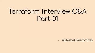 Terraform Interview Q&A Part-01 | DevOps FAQ | #devopsinterviewquestions | #terraform | devops Q&A