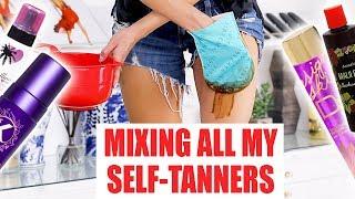 MIXING ALL MY SELF-TANNERS ...