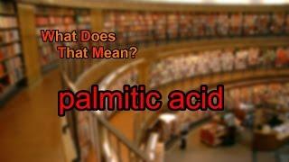 What does palmitic acid mean?